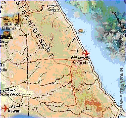 mapa de Egipto em arabe