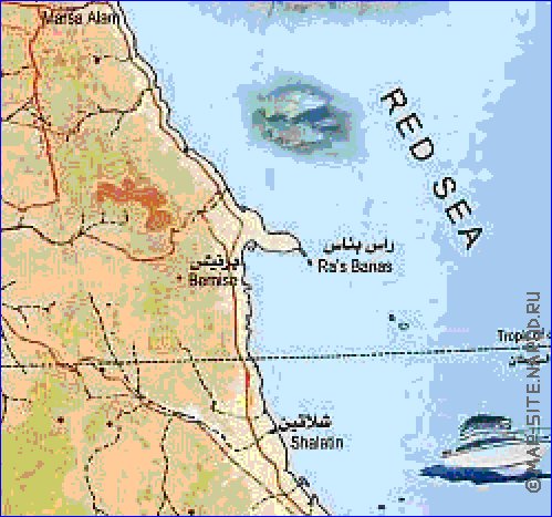 mapa de Egipto em arabe