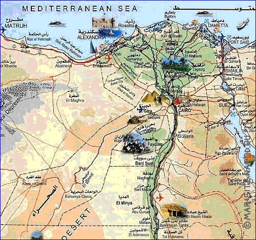 mapa de Egipto em arabe