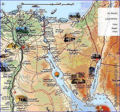 mapa de Egipto em arabe