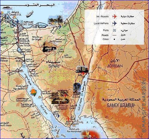 mapa de Egipto em arabe