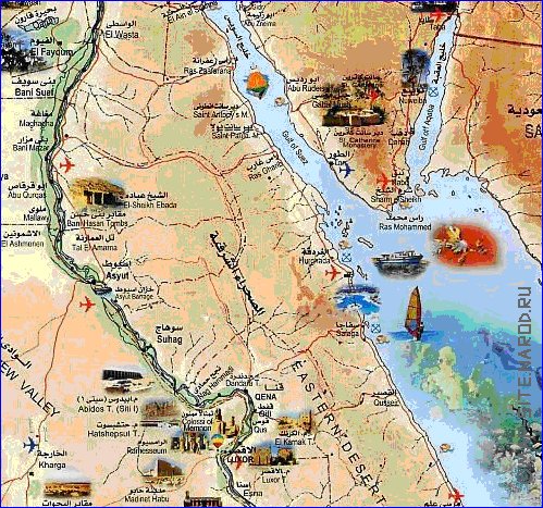 mapa de Egipto em arabe