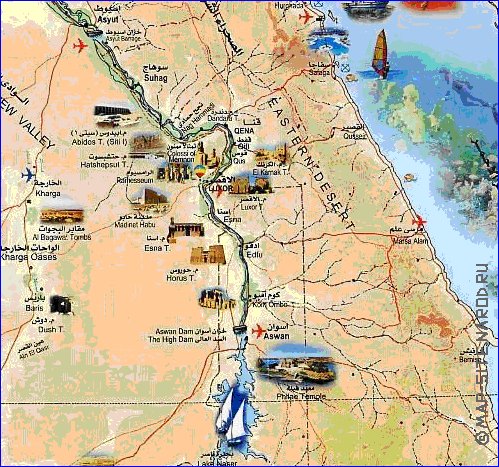 mapa de Egipto em arabe