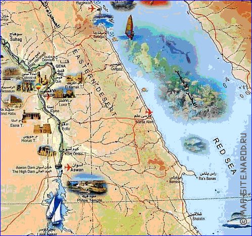 mapa de Egipto em arabe