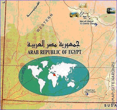 mapa de Egipto em arabe