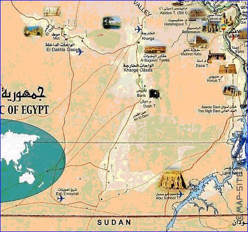 mapa de Egipto em arabe