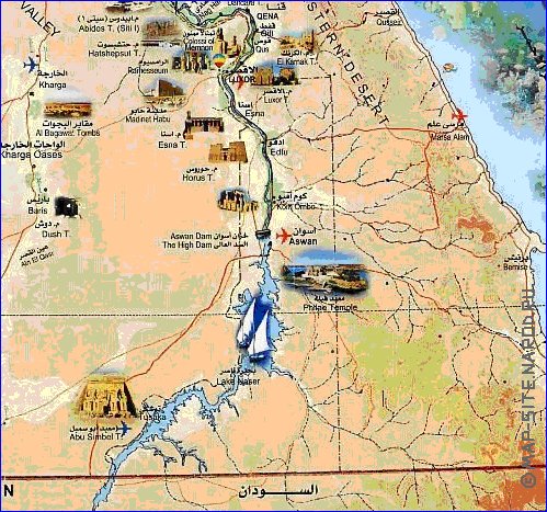 mapa de Egipto em arabe