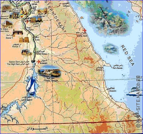 mapa de Egipto em arabe