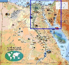 mapa de Egipto em arabe