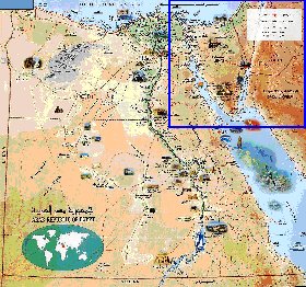 mapa de Egipto em arabe