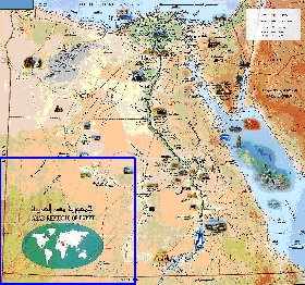 mapa de Egipto em arabe