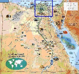 mapa de Egipto em arabe