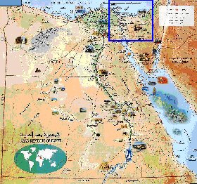 mapa de Egipto em arabe