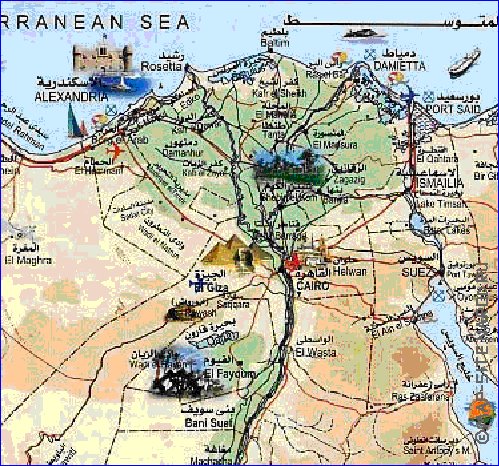 mapa de Egipto em arabe