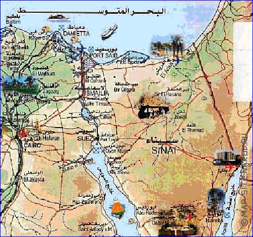 mapa de Egipto em arabe