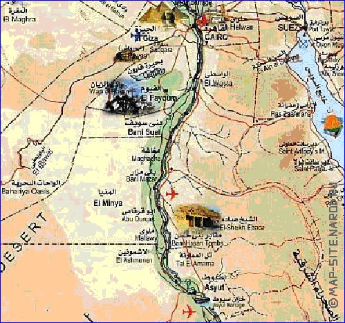 mapa de Egipto em arabe