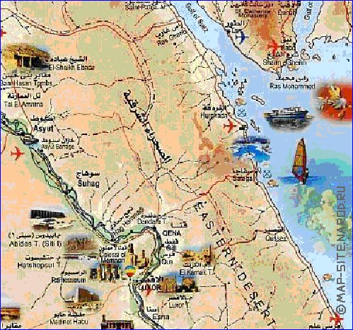 mapa de Egipto em arabe