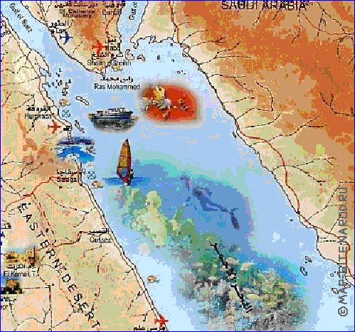 mapa de Egipto em arabe