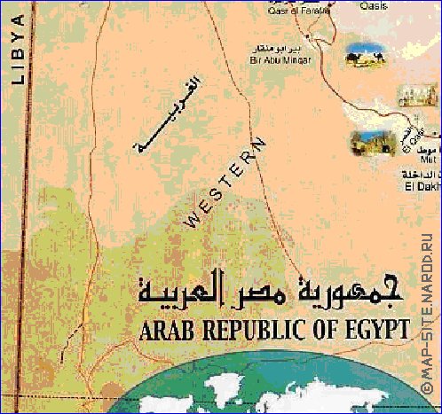 mapa de Egipto em arabe