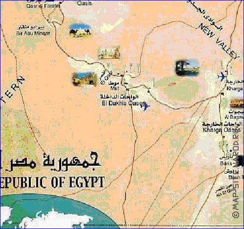 mapa de Egipto em arabe