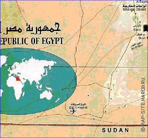 mapa de Egipto em arabe