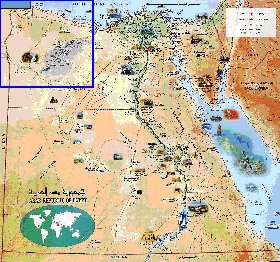 mapa de Egipto em arabe