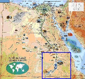 mapa de Egipto em arabe