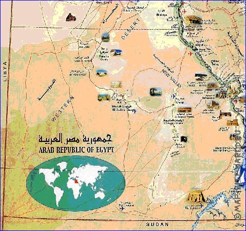 mapa de Egipto em arabe