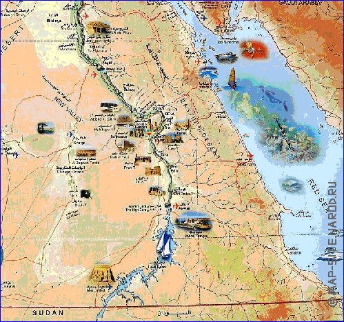 mapa de Egipto em arabe