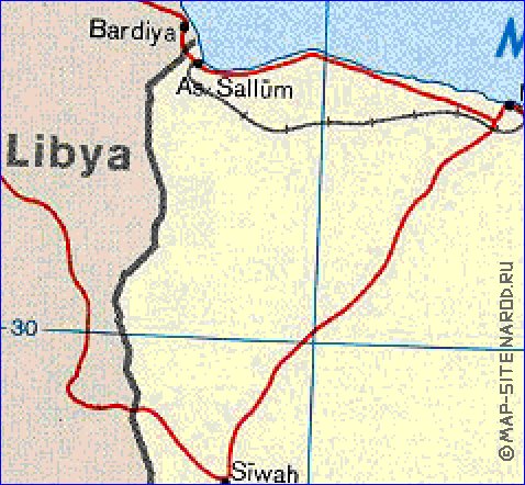 mapa de Egipto em ingles