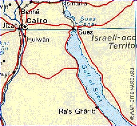 mapa de Egipto em ingles