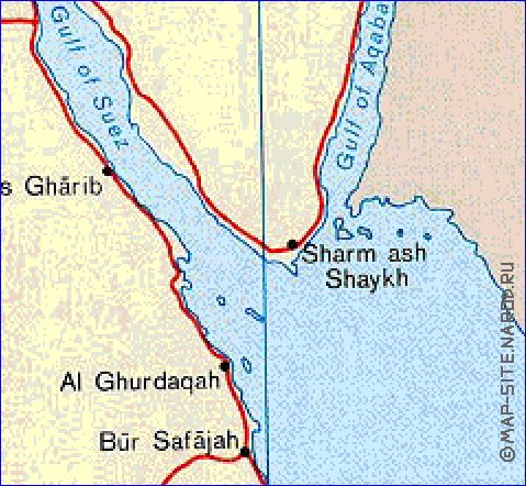 mapa de Egipto em ingles