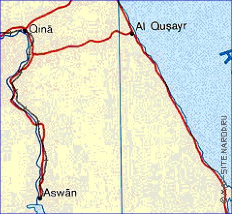 mapa de Egipto em ingles