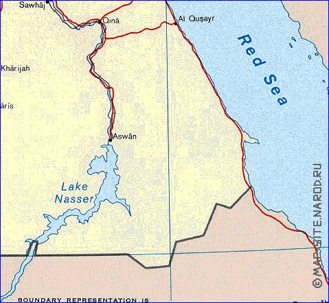 mapa de Egipto em ingles