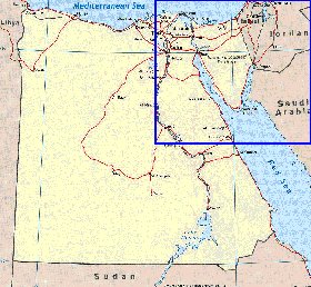 mapa de Egipto em ingles