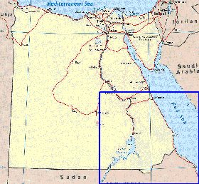 mapa de Egipto em ingles