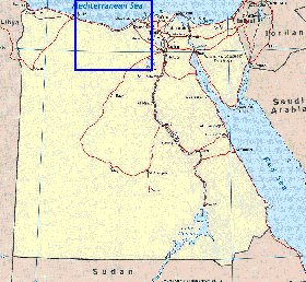 mapa de Egipto em ingles