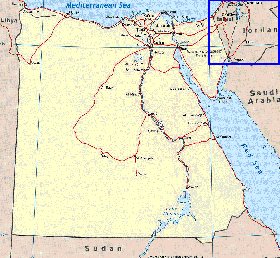 mapa de Egipto em ingles