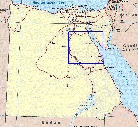 mapa de Egipto em ingles