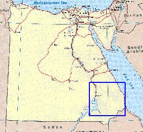 mapa de Egipto em ingles