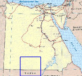 mapa de Egipto em ingles