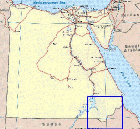 mapa de Egipto em ingles