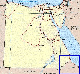 mapa de Egipto em ingles