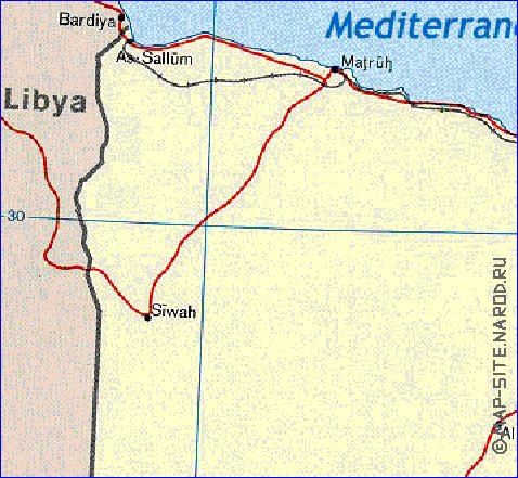 mapa de Egipto em ingles