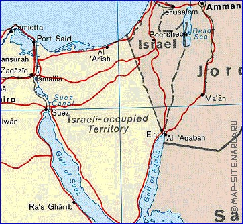 mapa de Egipto em ingles