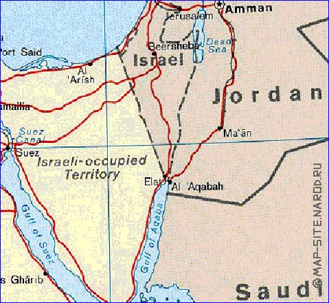 mapa de Egipto em ingles