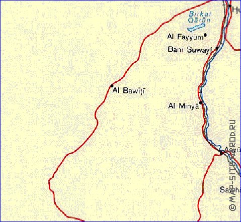 mapa de Egipto em ingles