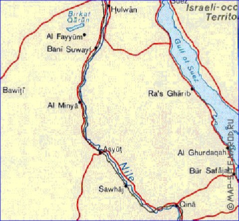 mapa de Egipto em ingles