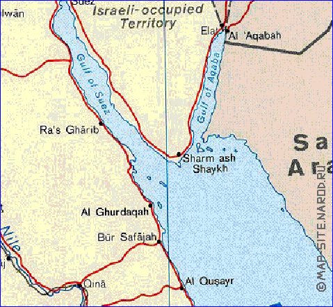 mapa de Egipto em ingles