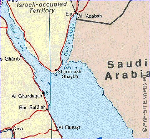 mapa de Egipto em ingles